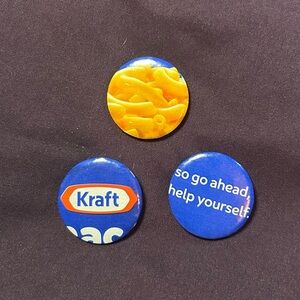 Kraft Macaroni & Cheese - 3 Button Set (Handmade)